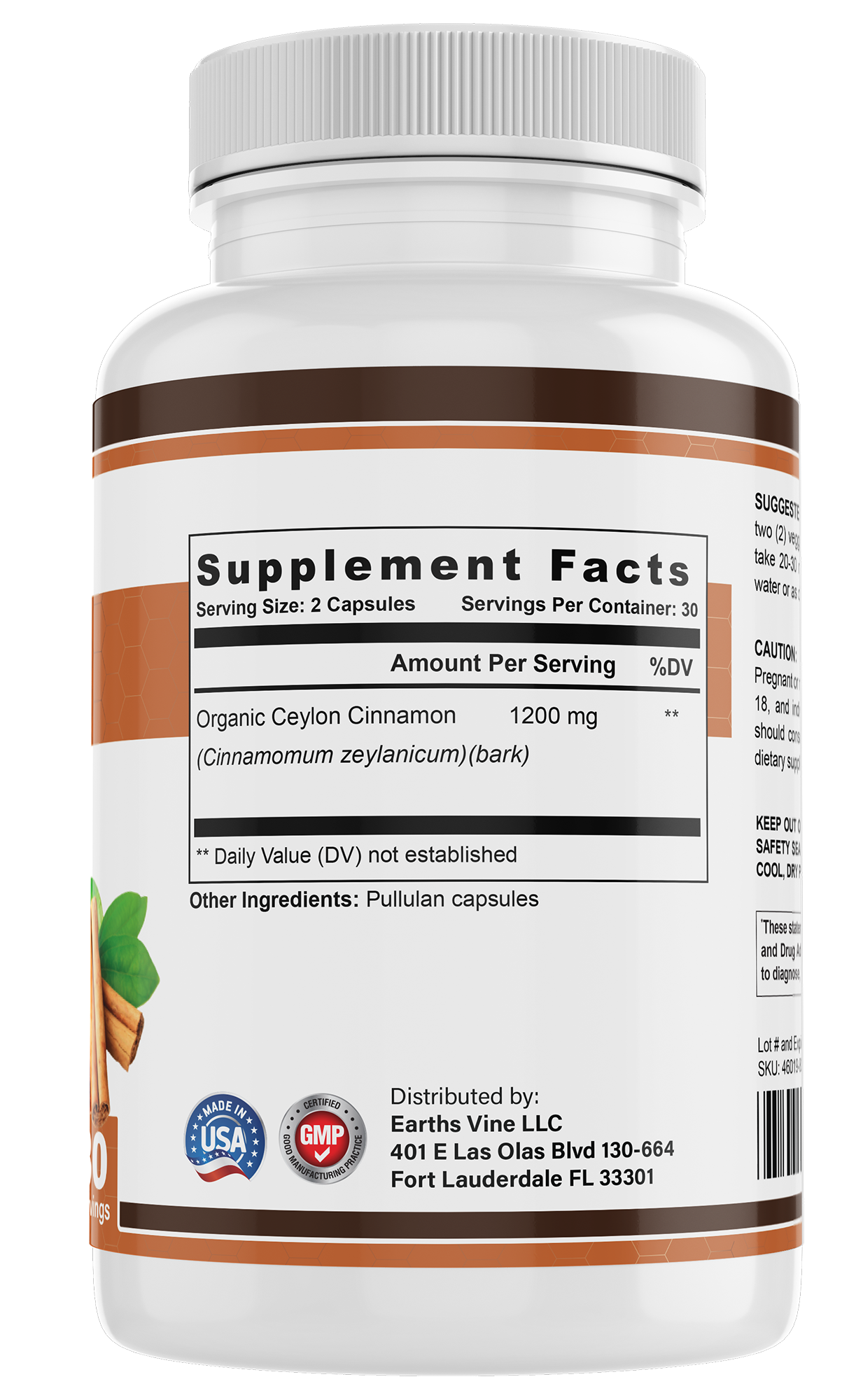 Organic Ceylon Cinnamon | Non-GMO | All Natural | Vegan, Gluten Free, Allergen Free