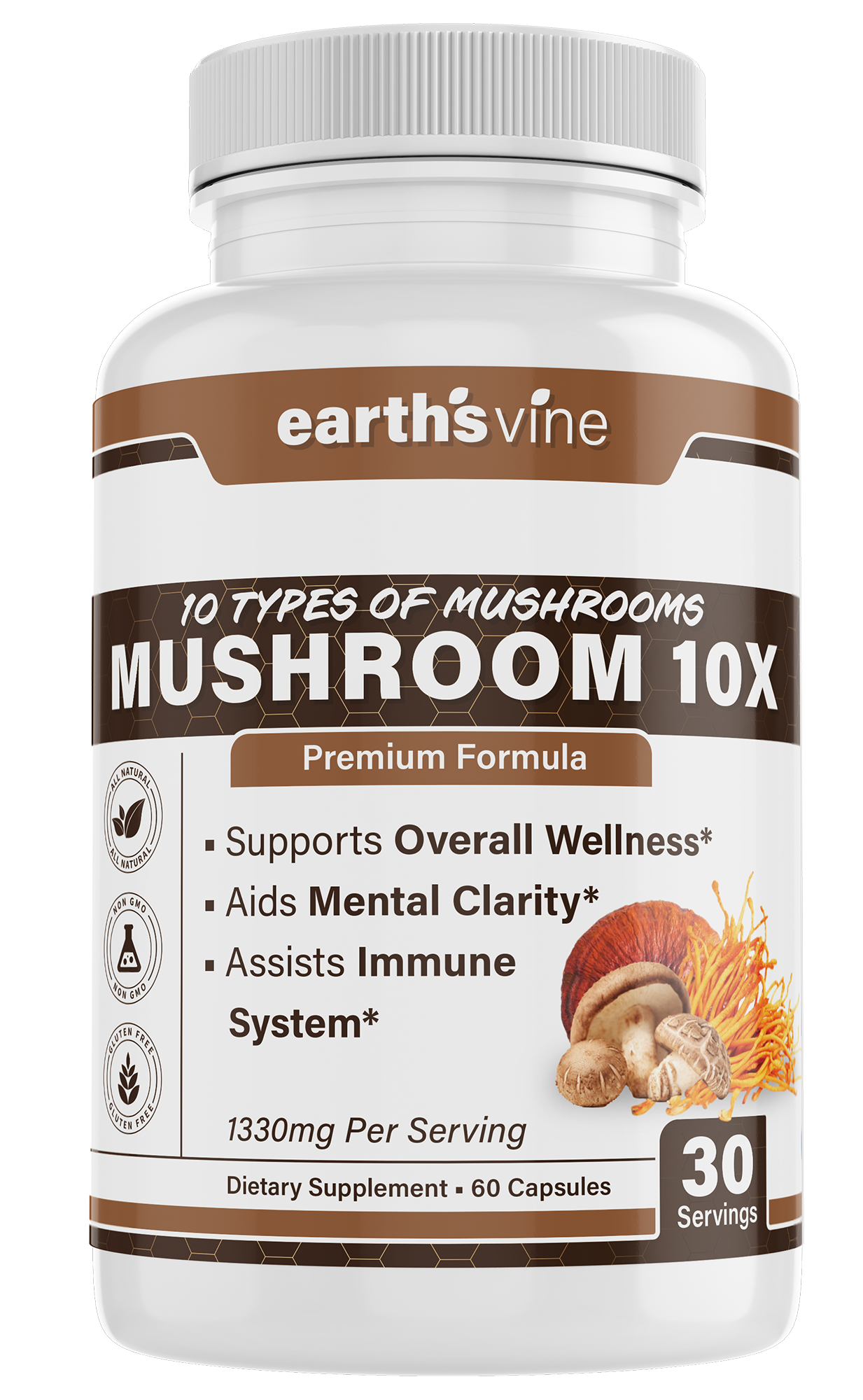 Mushroom 10X Supplement | 10 Types Of Mushrooms